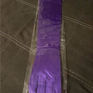 Elegant Purple Satin Gloves